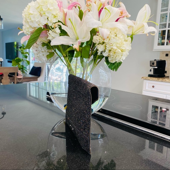 Rebecca Minkoff Black Glitter Leo Clutch NWOT - Picture 12 of 16